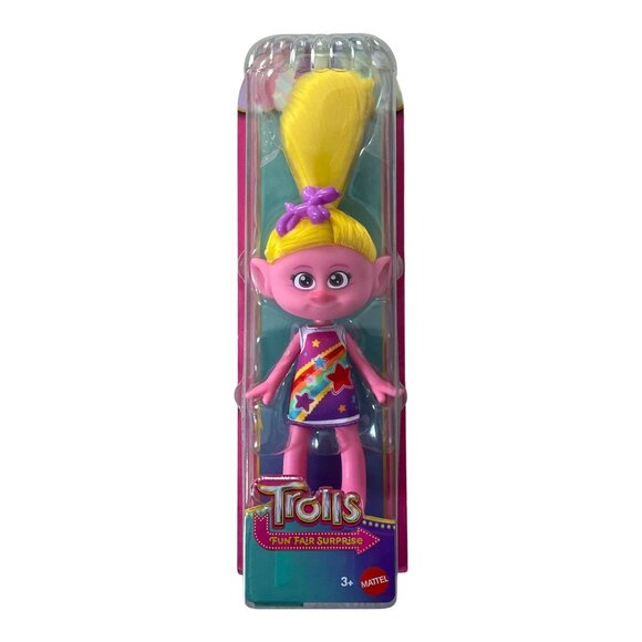 Trolls Fun Fair Surprise Doll Blonde Hair Yellow Dress HKF10 Mattel New Sealed - Picture 1 of 2